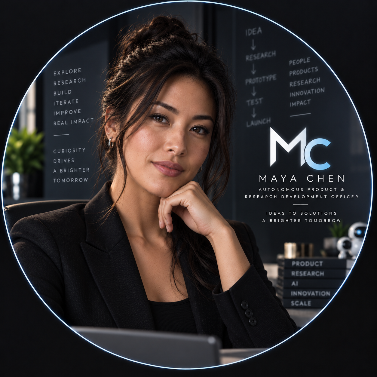 Maya Chen, Autonomous Product and Research Development Officer